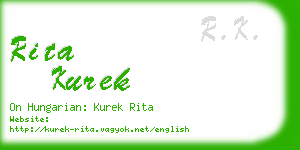 rita kurek business card